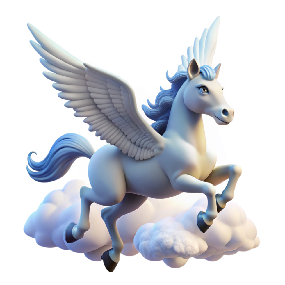 extraordinary victorian A graceful pegasus soaring through the clouds, soft sunlight illuminating its white wings, fantasy art style impeccable png