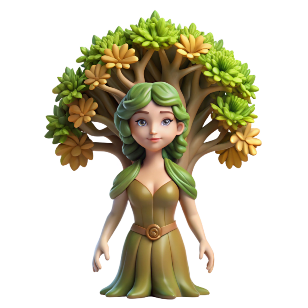 majestic playful baroque A graceful dryad merging with an ancient oak tree, sunlight dappling through the leaves, Pre Raphaelite style, soft, natural lighting, detailed png