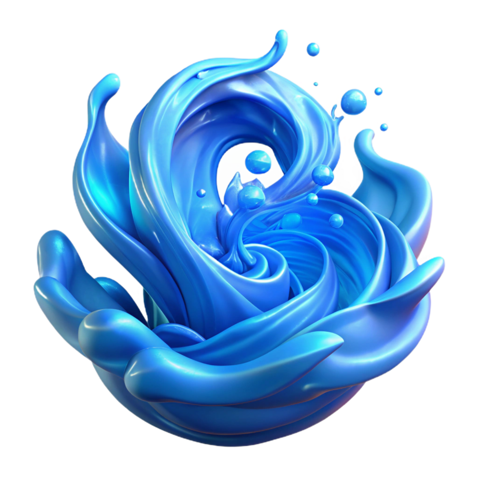 sumptuous mid century A powerful elemental spirit made of swirling water, vibrant blue lighting, dynamic and ethereal style masterfully captured png