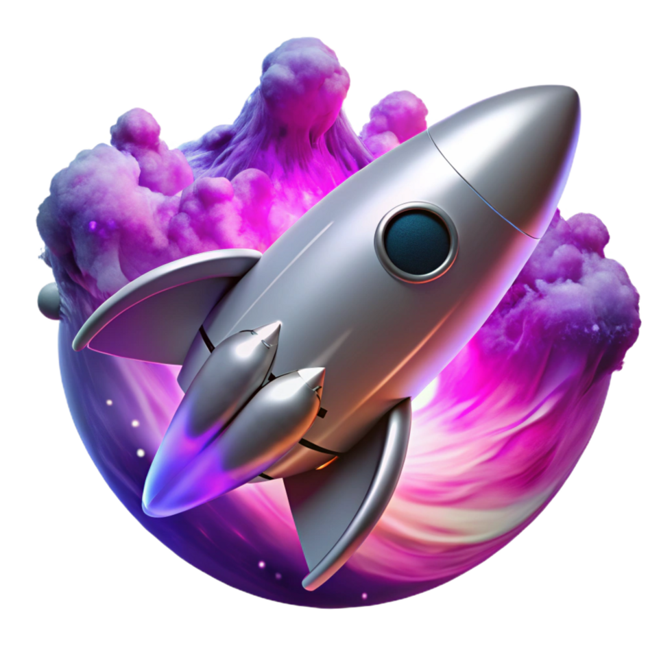 quintessential elegant A single, sleek, silver spaceship soaring through a nebula, vibrant hues of pink and purple swirling around it, dramatic lighting, science fiction style perfect clarity png
