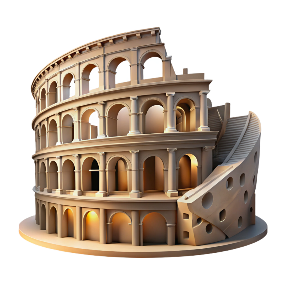 dreamy sumptuous A Roman colosseum, crumbling ruins, dramatic lighting, historical, ancient architecture, flawless png