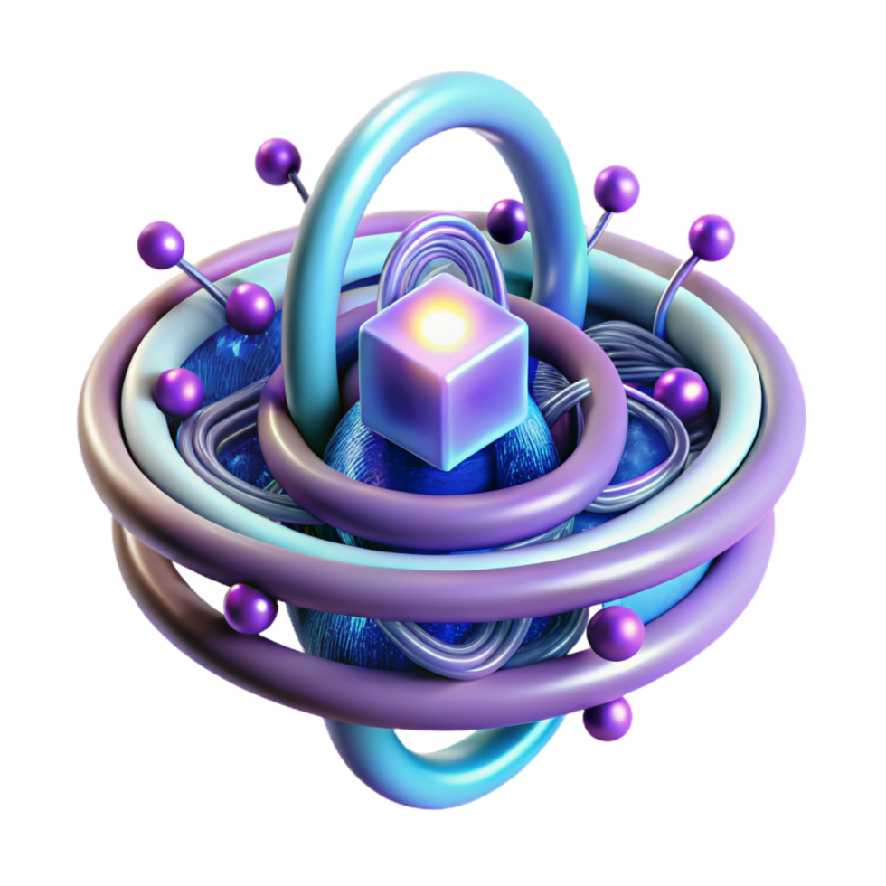 majestic creative A quantum computer processing complex data, swirling particles of light representing information flow, neon lighting, abstract style 8K png