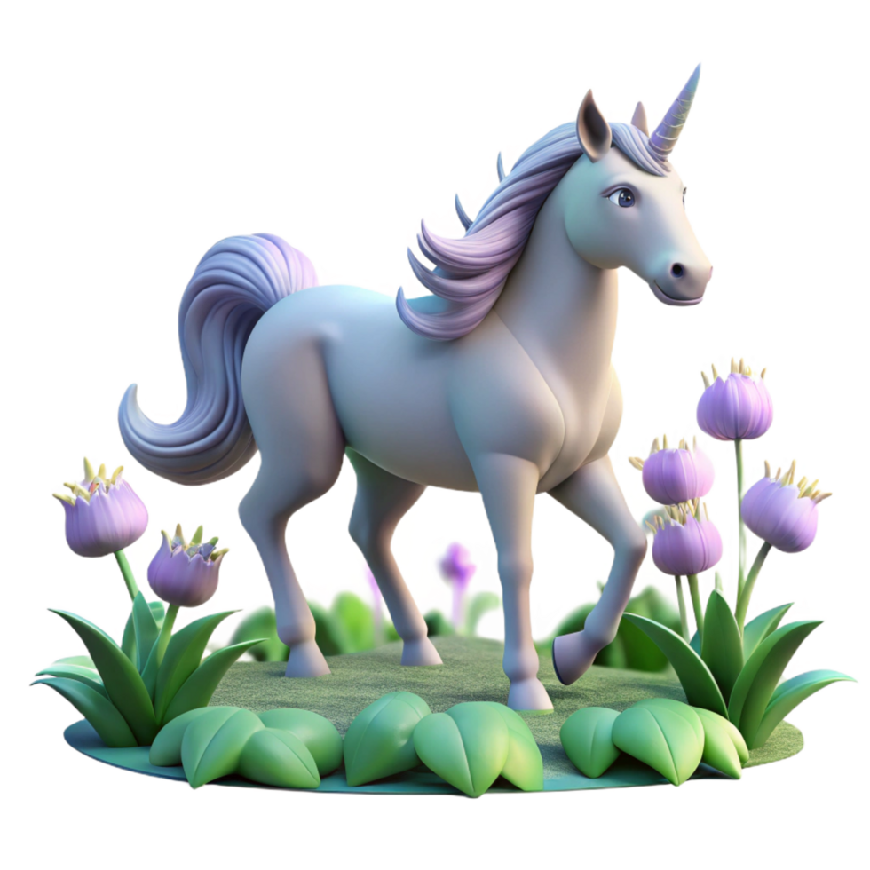 elegant distinctive A regal unicorn grazing in a field of moonflowers, moonlight, ethereal and dreamlike, fantasy art png