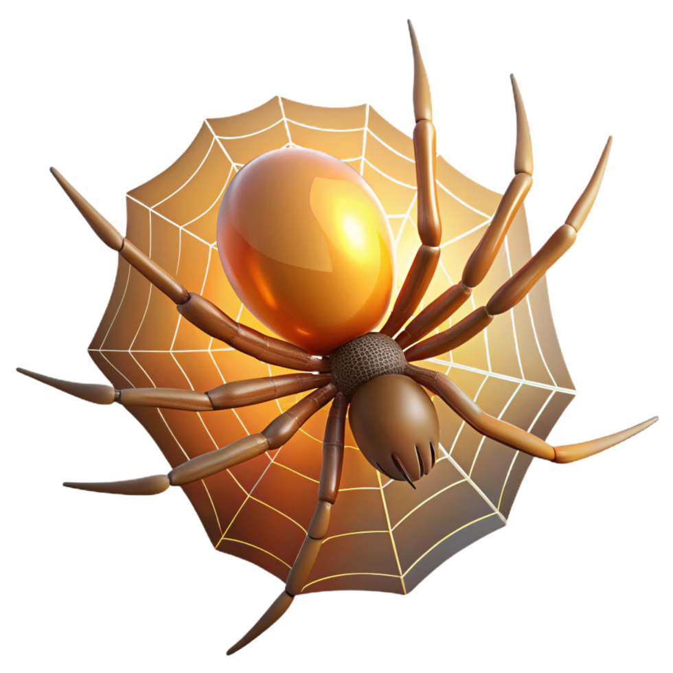 vibrant minimalist A spider spinning a web, backlit by the sun, intricate and delicate style 8K png