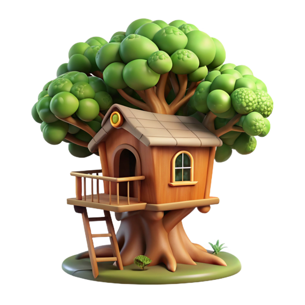 celebrated avant garde A treehouse built into a giant sequoia, dappled sunlight filtering through the leaves, fairytale style impeccable png