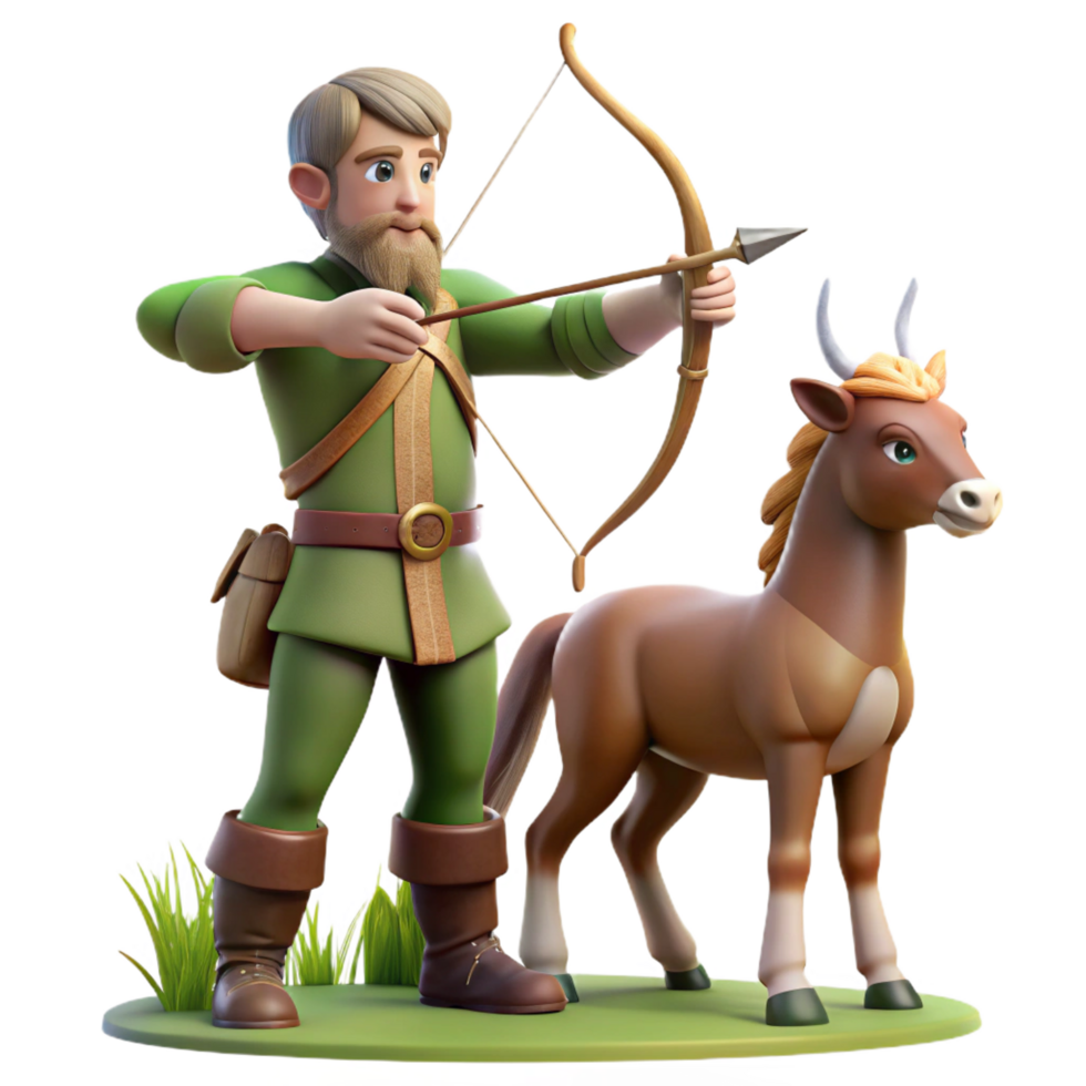 breathtaking bold avant garde A wise old centaur teaching archery to a young elf, dappled forest lighting, peaceful and classical style museum quality png