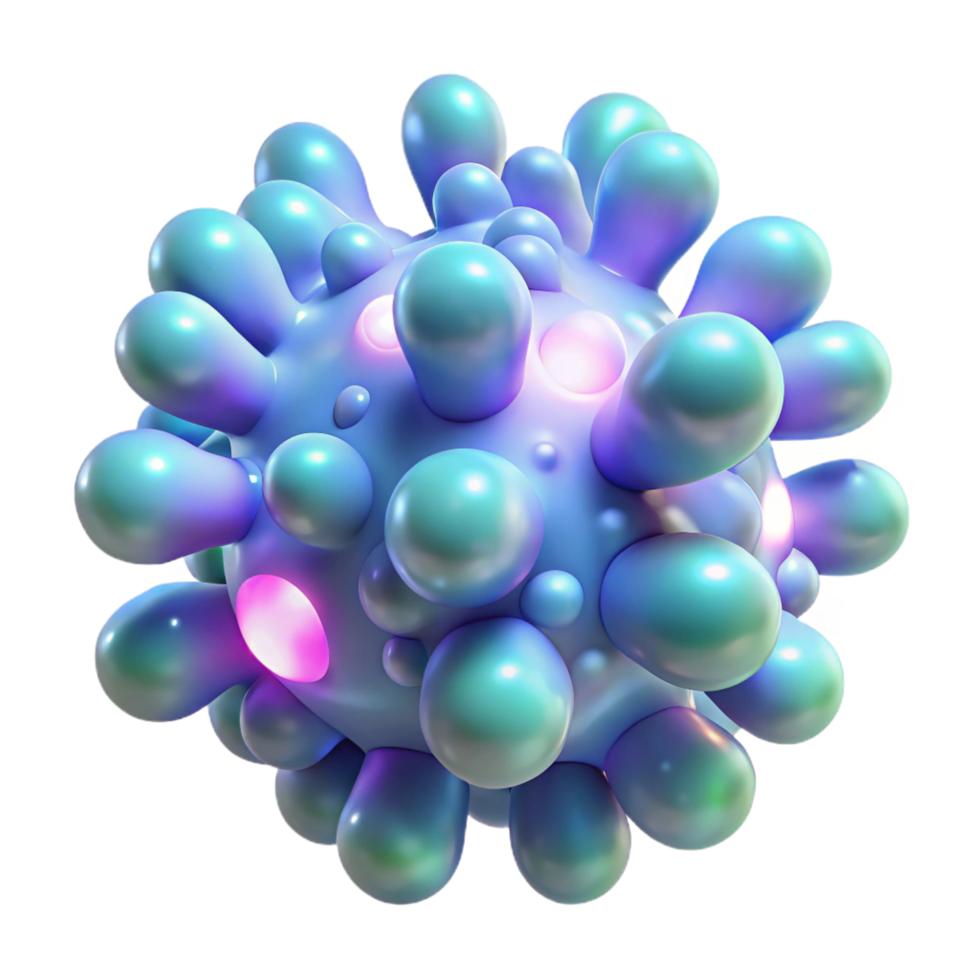 glorious distinctive A cluster of bioluminescent organisms floating in the darkness, emitting a soft, otherworldly glow. Bio art style png