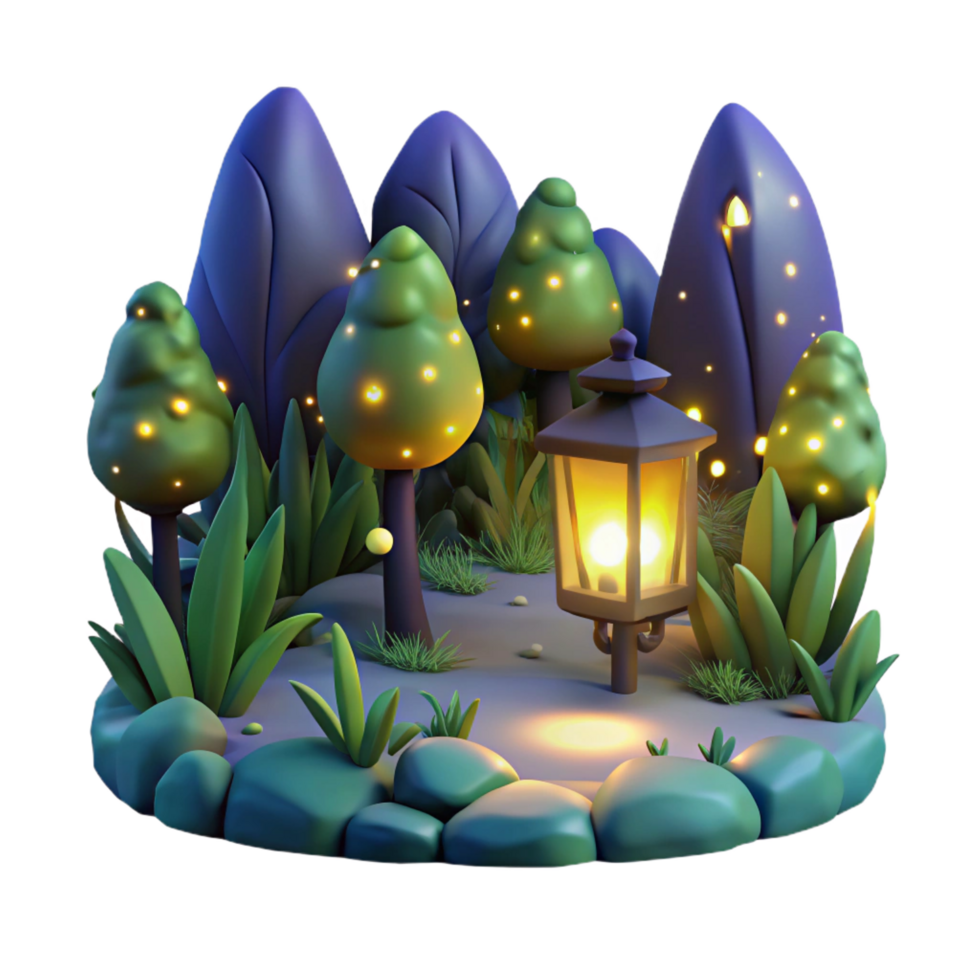 dramatic majestic A group of fireflies illuminating a dark forest, nighttime, magical and enchanting, fantasy art style original png