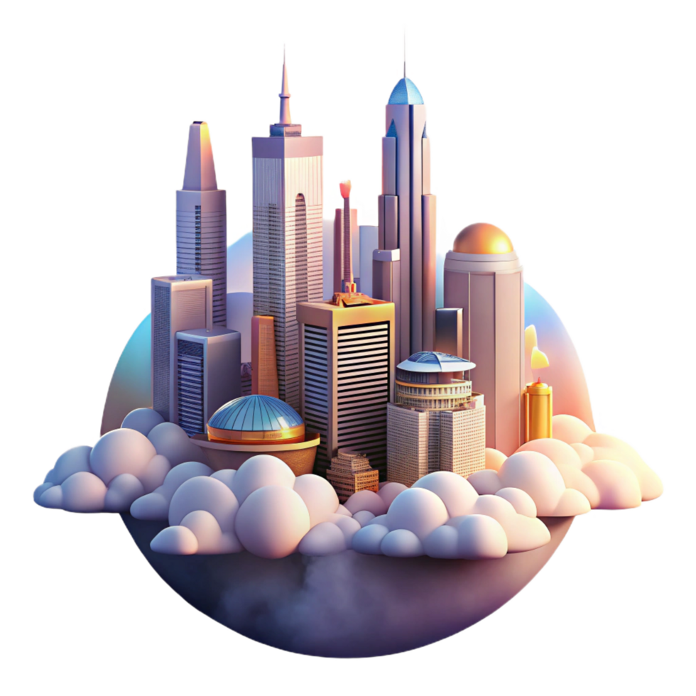 glorious unforgettable A futuristic cityscape at dawn, skyscrapers reaching into the clouds, flying vehicles weaving between them, rendered in a pixel art style, sunrise palette png