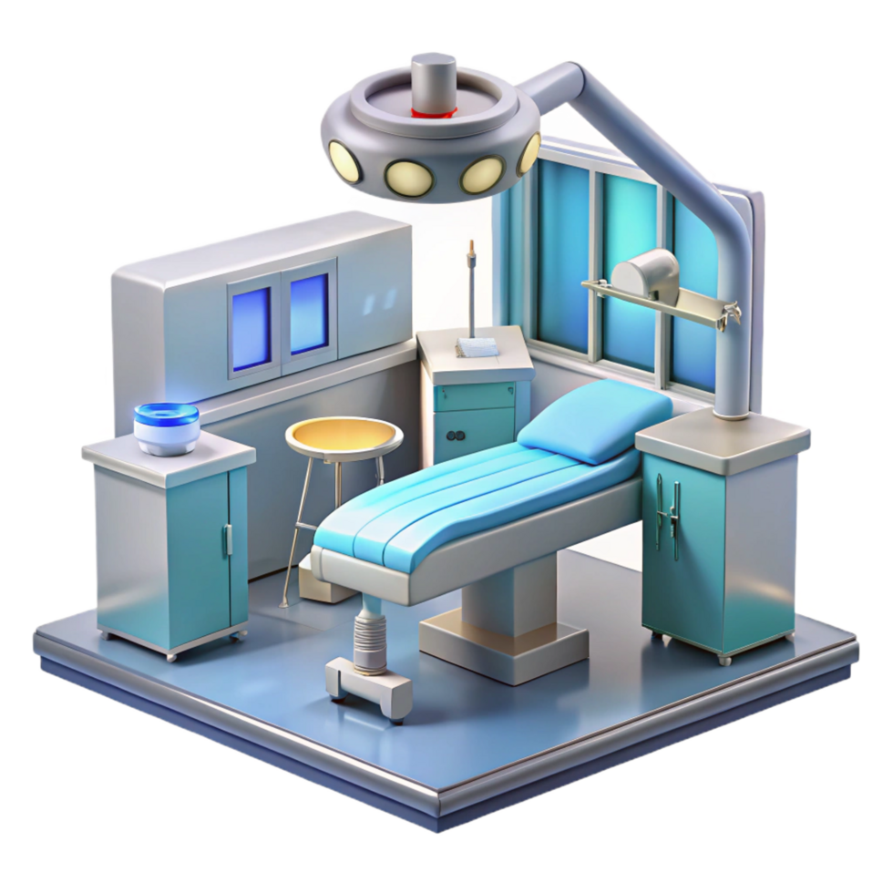 fascinating rustic A futuristic hospital operating room, sterile lighting, photorealistic, concept art, authentic png