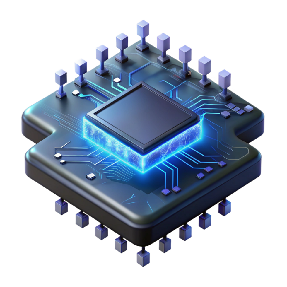 hypnotic exceptional A single circuit board floating in a dark void, glowing with energy, intricate traces and components, abstract style png
