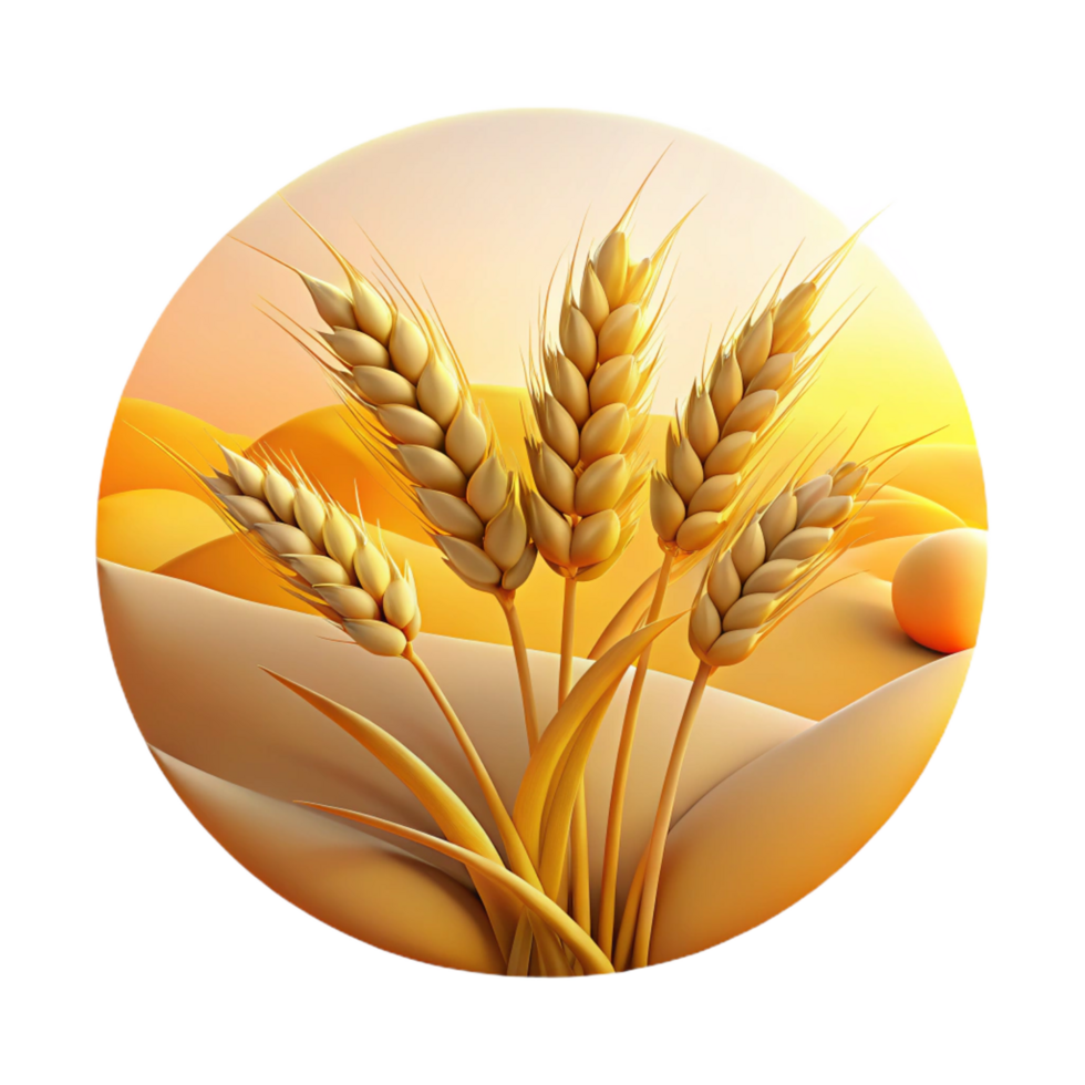 distinguished impressionist A field of wheat swaying in the wind, golden hour lighting, peaceful and serene style handcrafted png