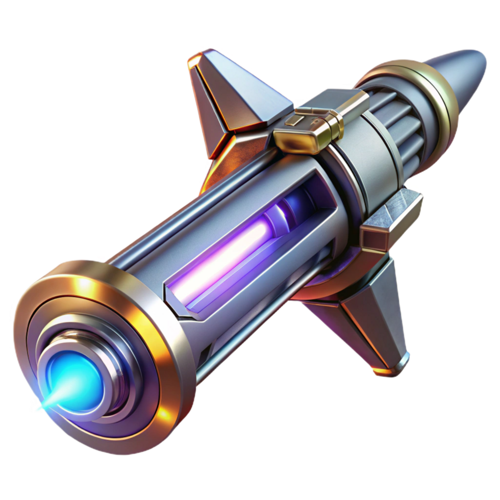 timeless bohemian A futuristic weapon, sleek and metallic design, glowing energy core, dramatic lighting, science fiction concept art style premium png