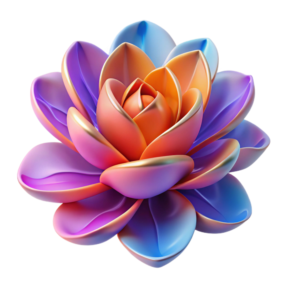 whimsical impressive An abstract interpretation of a flower blooming, using flowing lines and vibrant colors, softly lit museum quality png