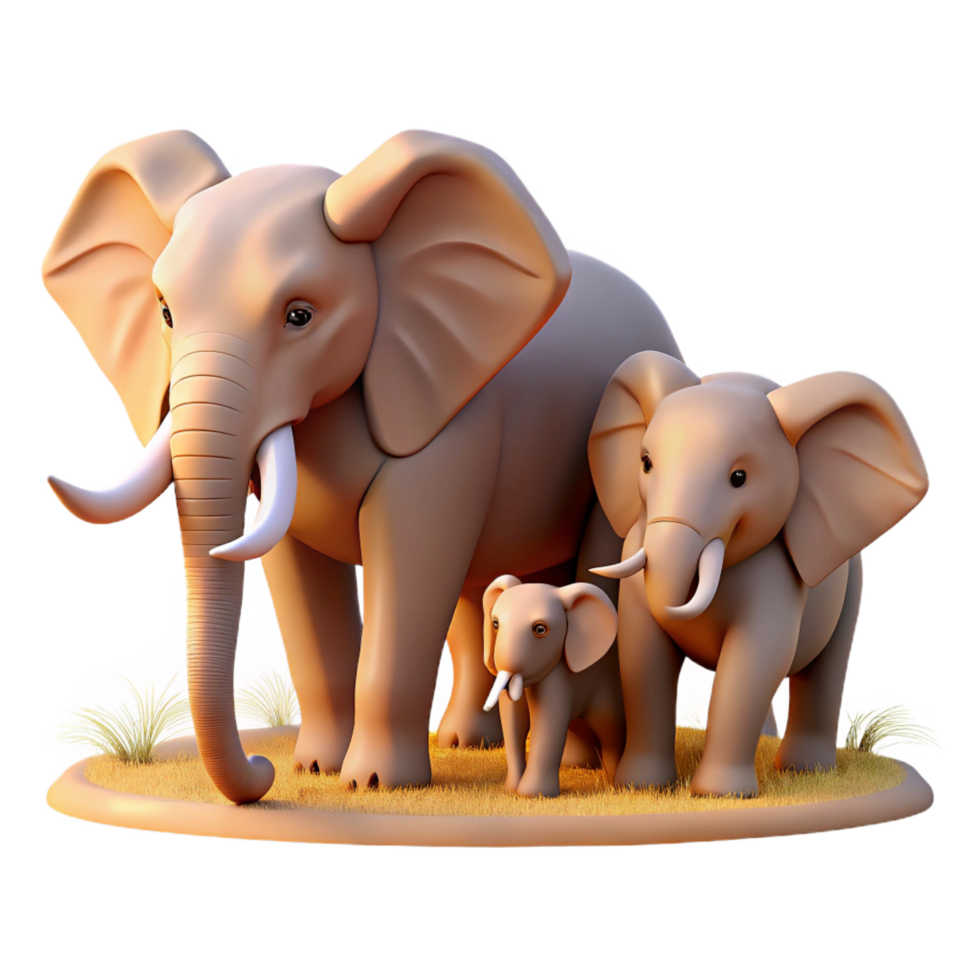 pristine tranquil nordic A family of elephants walking across the savanna, warm lighting, heartwarming scene impeccable png