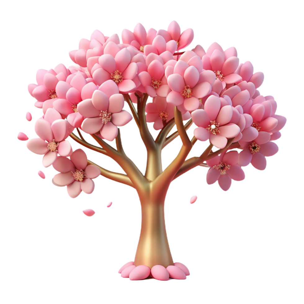 mesmerizing passionate retro A blossoming cherry blossom tree, soft pink light, romantic and delicate style luxury png