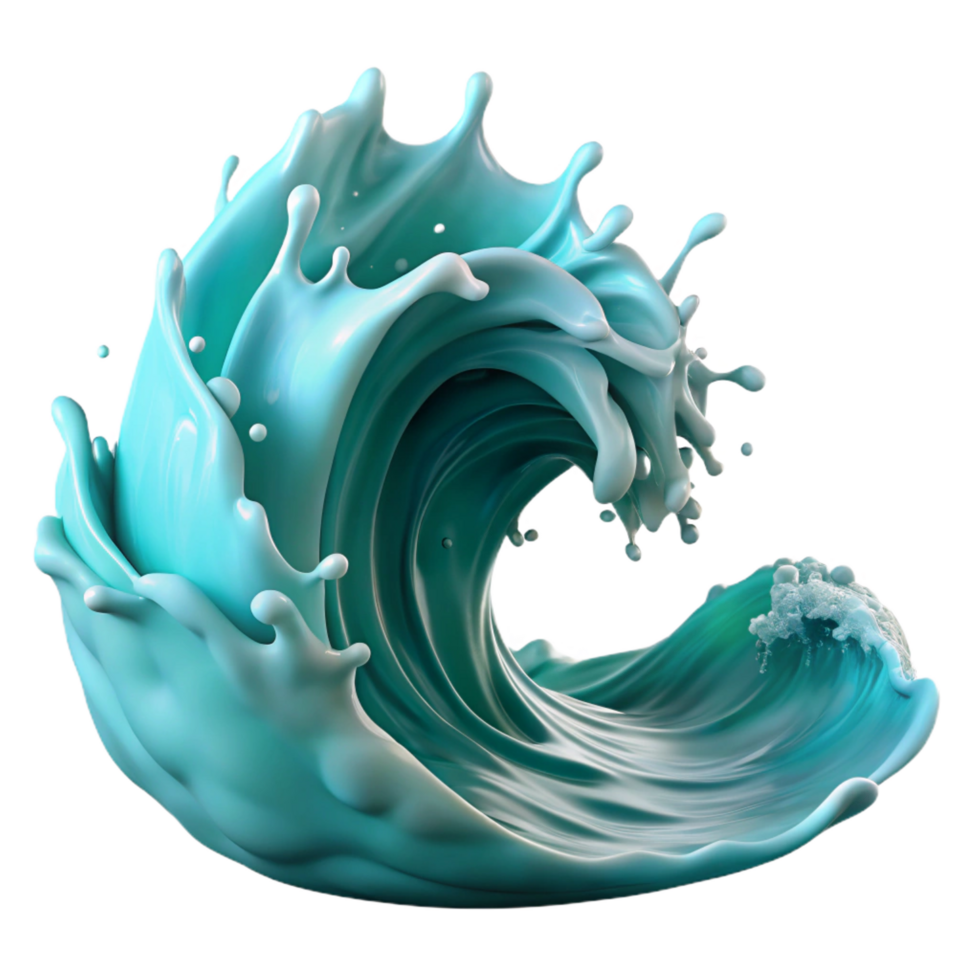 splendid exemplary A crashing ocean wave, turquoise water, spray and foam, dramatic lighting, dynamic and powerful, png