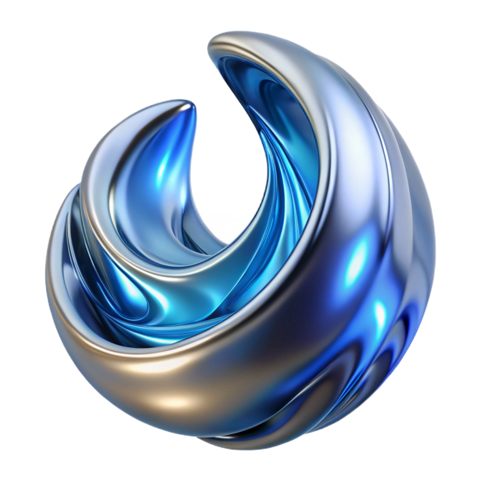 striking sought after A flowing, liquid mercury sculpture in shimmering silver and blue, reflecting a cool, moonlight glow, creating a sense of fluidity and movement. Art Deco style png