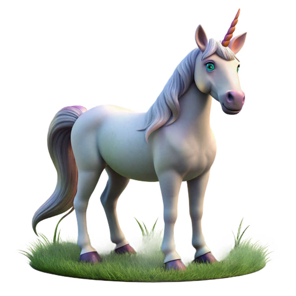 fascinating peaceful artistic A majestic unicorn grazing in a meadow, soft, diffused lighting, fantasy art style flawless png