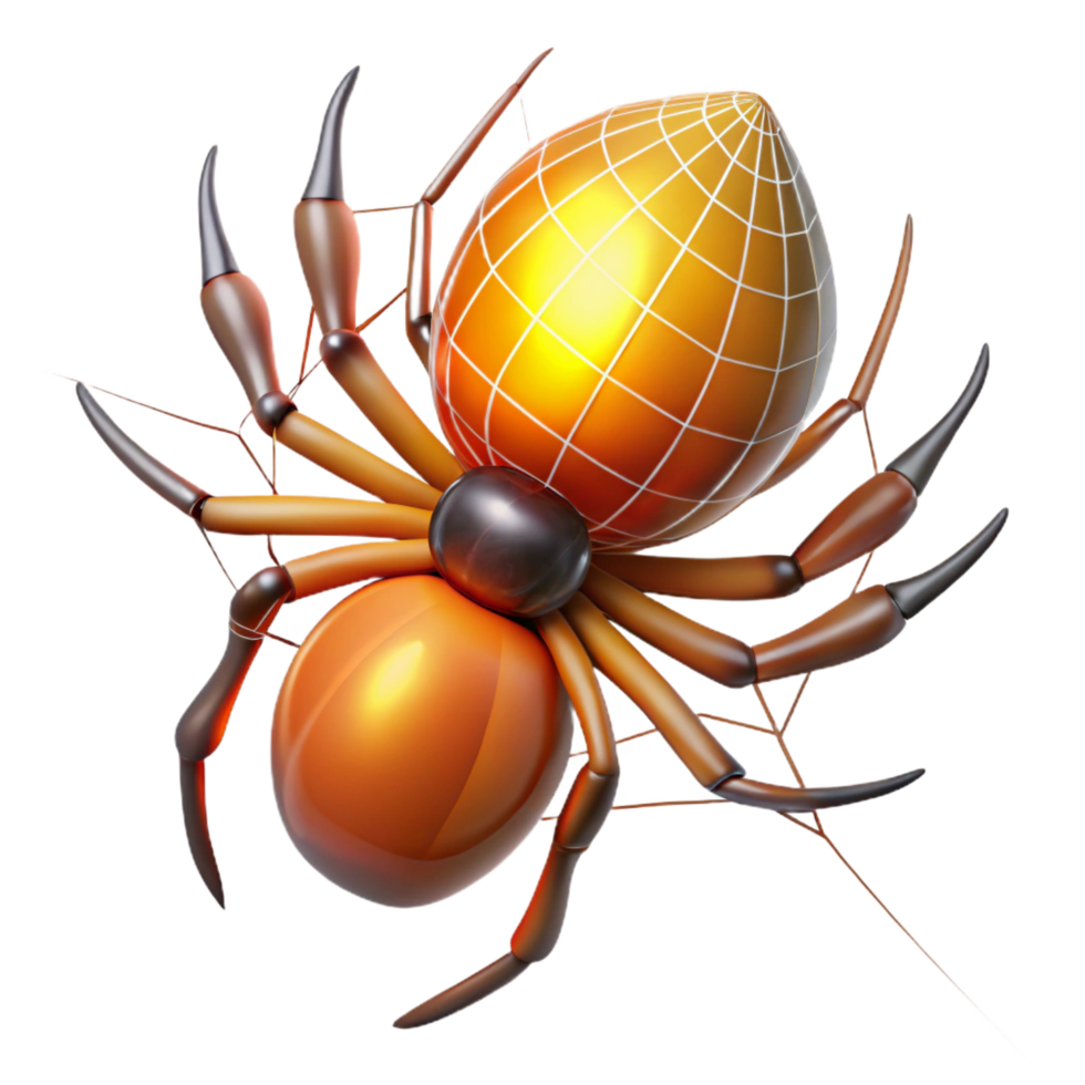 romantic immaculate A spider spinning a web, backlit by the sun, intricate and delicate style 4K png