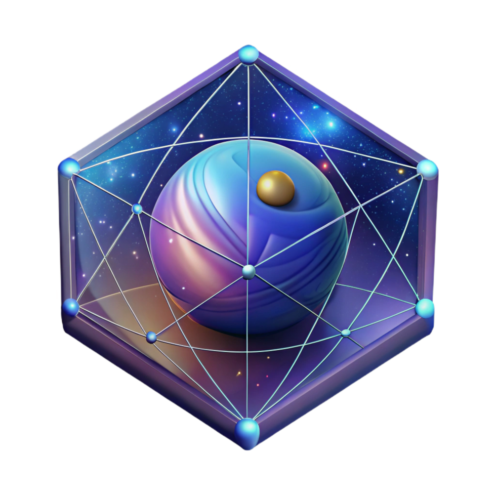 wonderful distinctive A holographic projection of a galaxy map flickers in the control room of a spaceship, bathed in the cool blue light of the holographic display. Isometric style, low poly render png