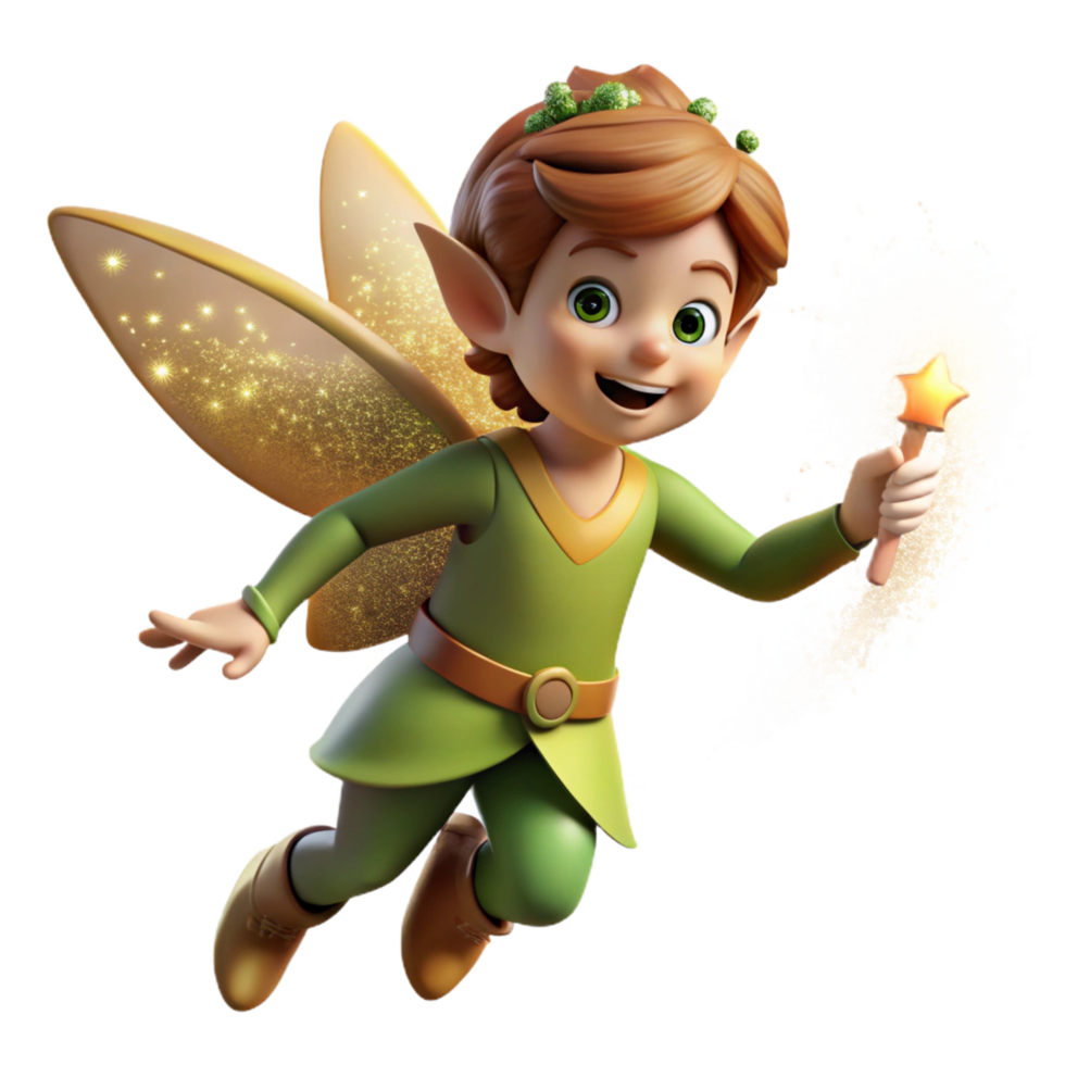 notable coastal A whimsical depiction of a mischievous pixie sprinkling fairy dust, creating glowing trails in a twilight forest. Children s book illustration style precision png