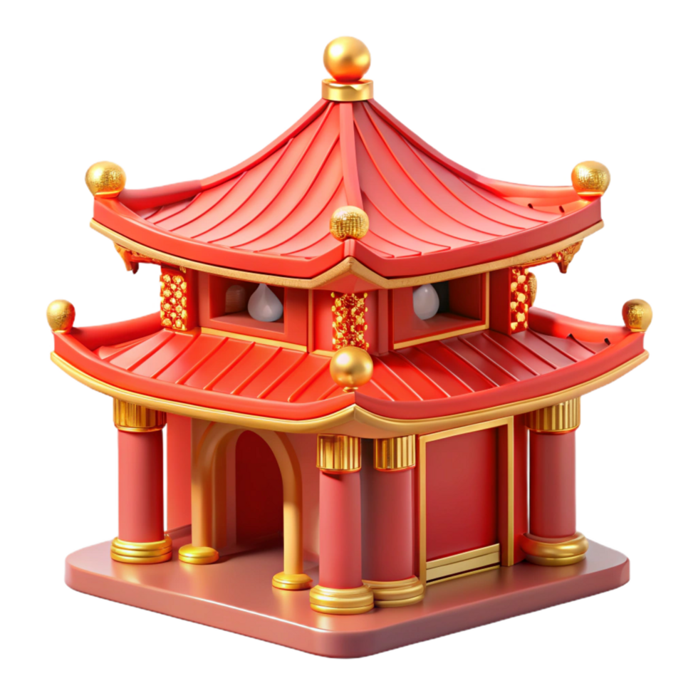 passionate gorgeous A traditional Chinese temple, ornate red and gold details, serene and spiritual style, soft lighting authentic png