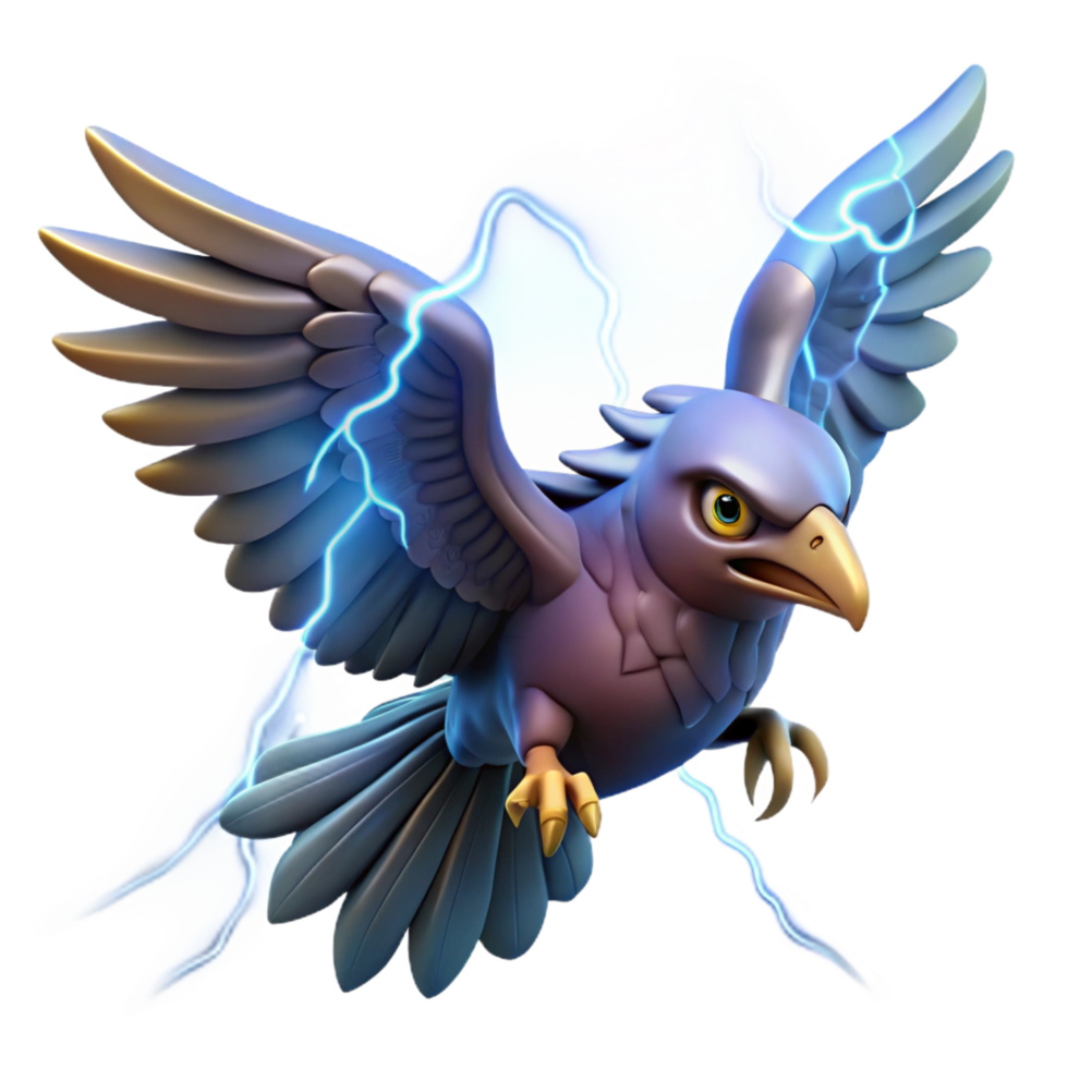 distinguished abstract A powerful Thunderbird soaring through a thunderstorm, lightning illuminating its feathers, Native American art style high resolution png