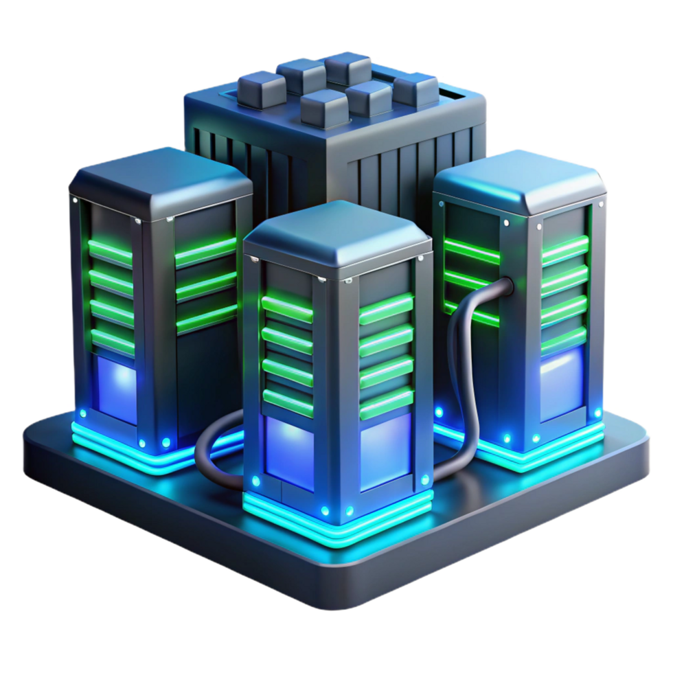 hypnotic romantic classic A futuristic data center, servers glowing with blue and green lights, intricate cable management systems visible, in a dark, atmospheric style artisan png
