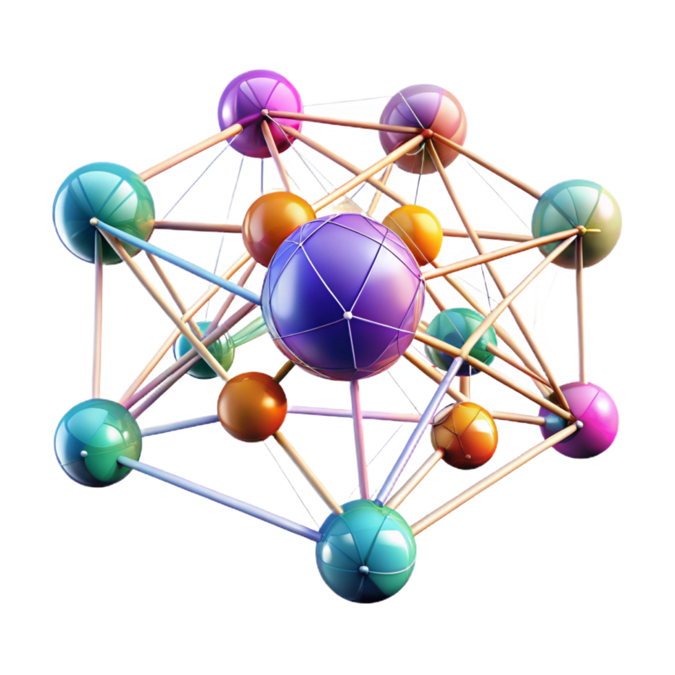extraordinary acclaimed A network of interconnected nodes pulsating with data, intricate lines of light connecting them, dynamic and colorful lighting, abstract data visualization style png