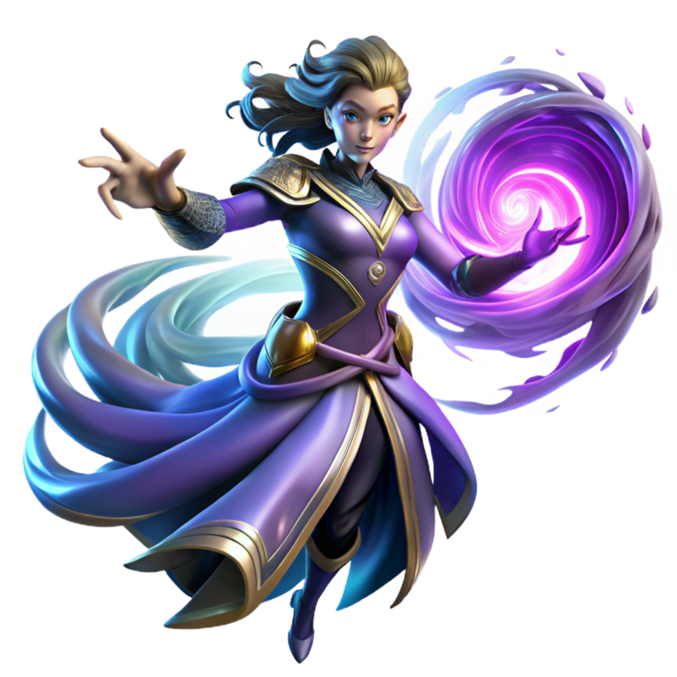 alluring coveted A powerful sorceress summoning a swirling vortex of magical energy, vibrant and dynamic lighting, dramatic and painterly style png