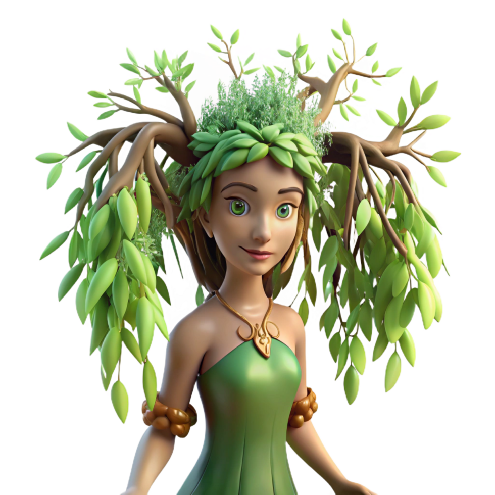 fascinating coveted A serene dryad emerging from a willow tree, dappled sunlight filtering through the leaves, art nouveau style png