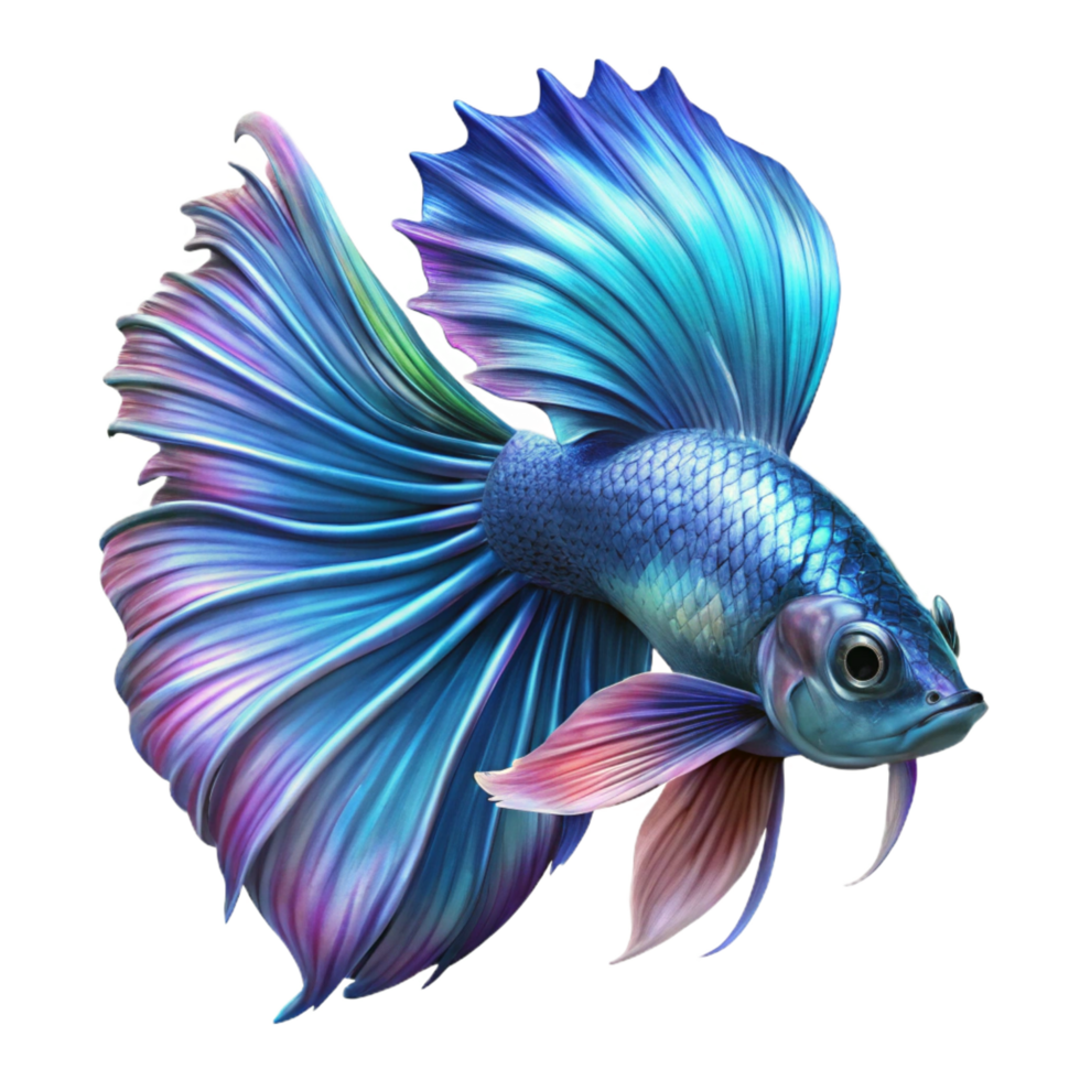 striking baroque A vibrant betta fish with flowing fins, intricate details, close up shot, dark background, neon lighting genuine png