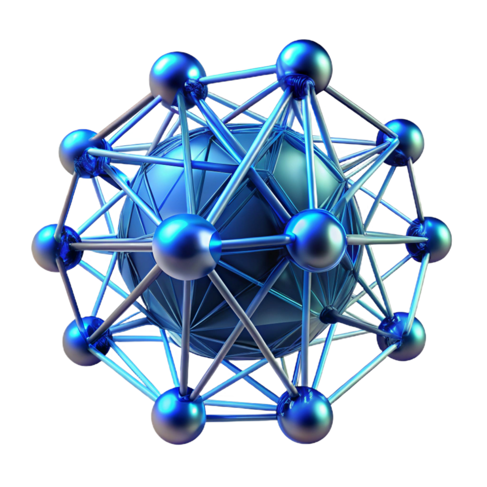 remarquable industriel une complexe réseau de interconnecté lignes et nœuds, embrasé avec un interne luminescence, formant une dynamique, déjà déplacement structure. cyberpunk style 4k png