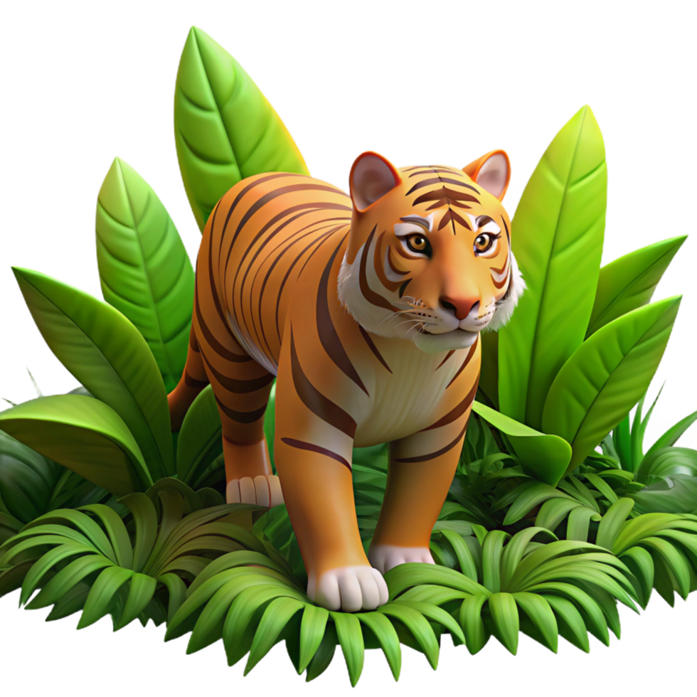 spectacular baroque A fierce tiger stalking through a dense jungle, illuminated by shafts of sunlight filtering through the canopy, rendered in a realistic style professional png