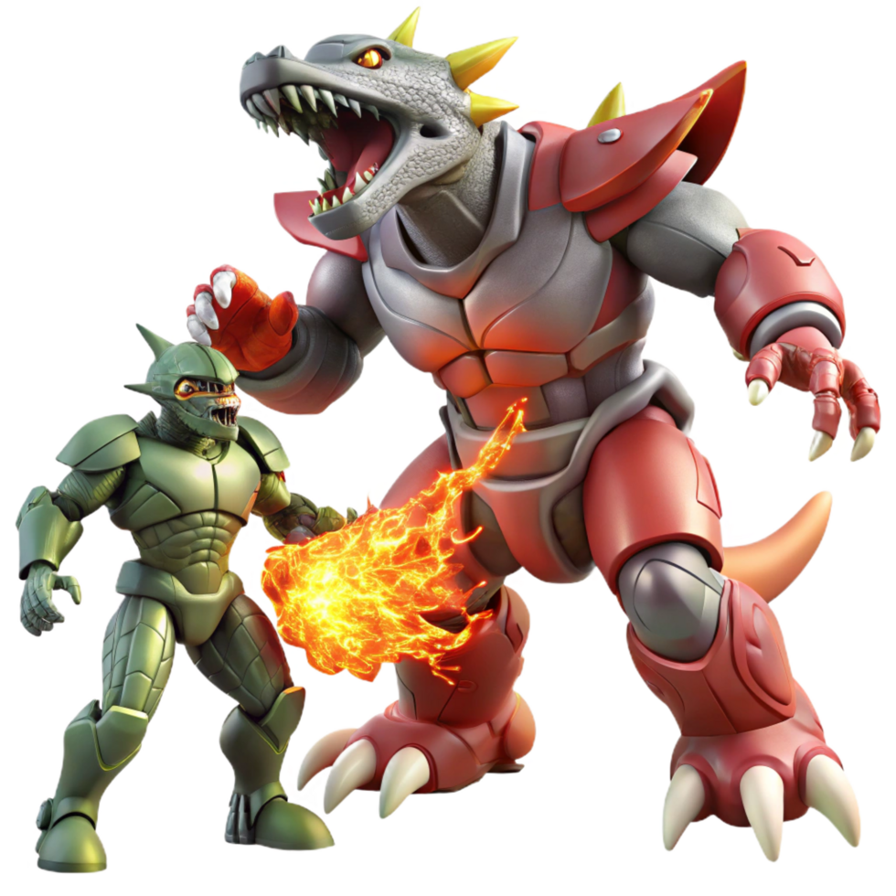 glorious exceptional A giant robot battling a monstrous alien creature, fiery explosions, anime style png