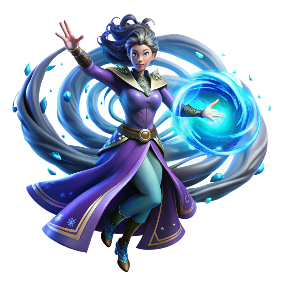 harmonious exquisite A powerful sorceress summoning a swirling vortex of magical energy, vibrant and dynamic lighting, dramatic and painterly style high quality png