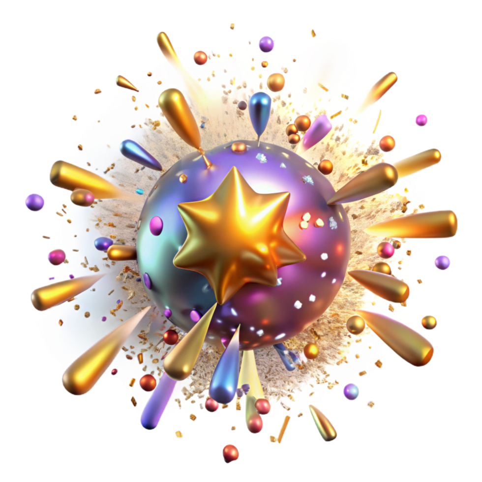 iconic tropical A chaotic explosion of glitter and confetti, illuminated by a bright, festive light source authentic png