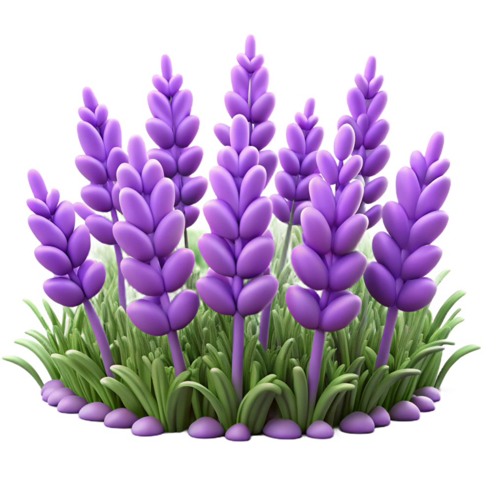 hypnotic coastal A field of lavender flowers, soft purple hues, gentle breeze, idyllic and peaceful, crisp png