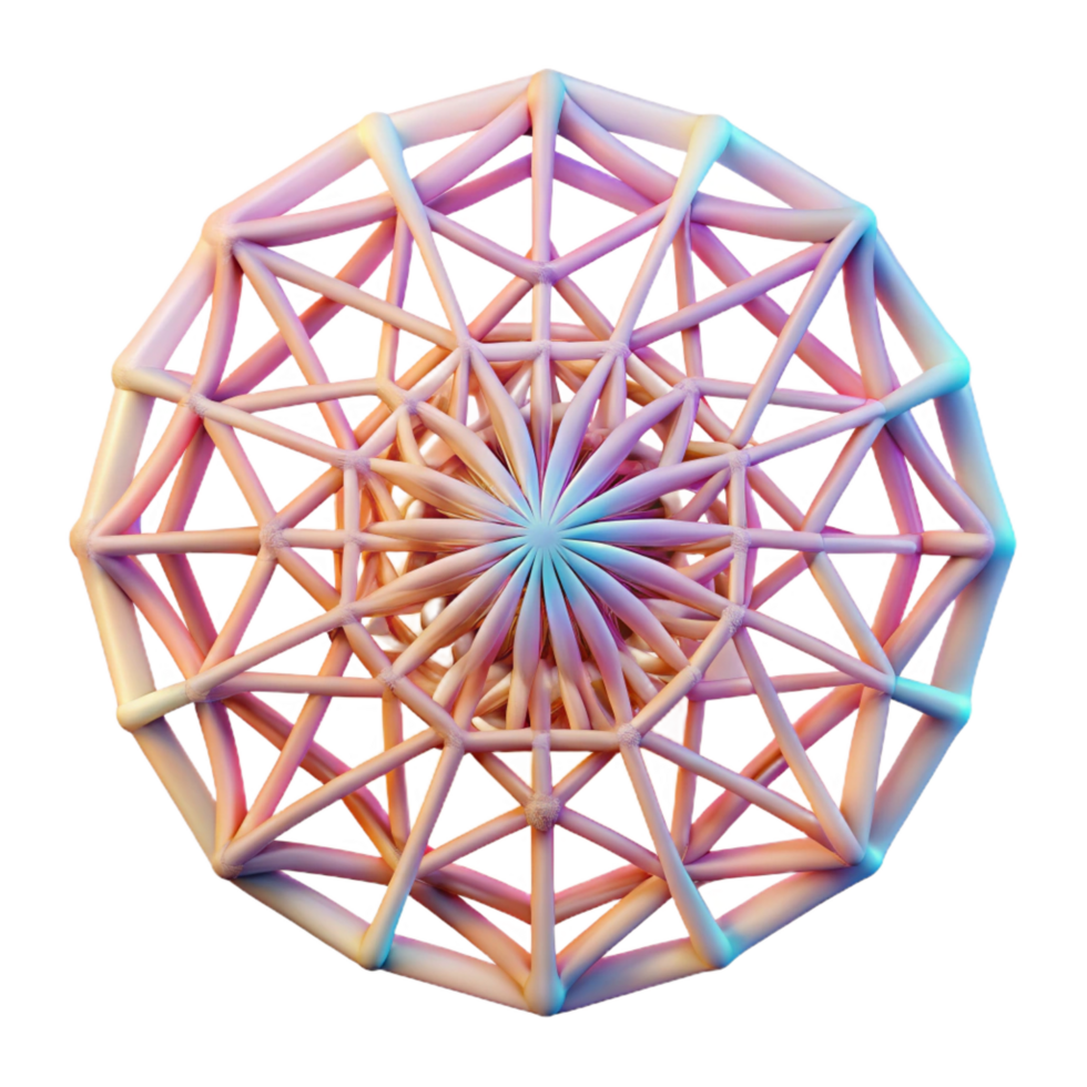 spectacular contemporary A delicate web of interconnected lines forming a geometric pattern, illuminated by a soft, pastel glow, Art Nouveau style perfect clarity png
