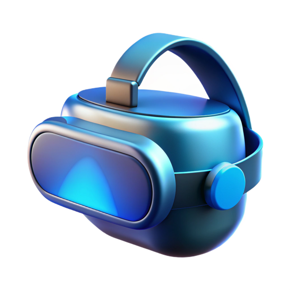 dazzling distinctive A futuristic VR headset, sleek and minimalist design, glowing blue accents, soft studio lighting, product photography style png