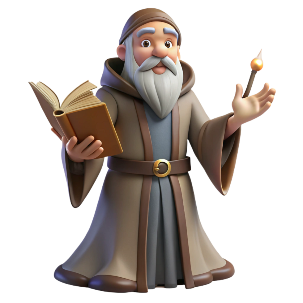 signature minimalist A wise old wizard casting a spell in a dusty library, candlelight, Renaissance painting style expertly shot png