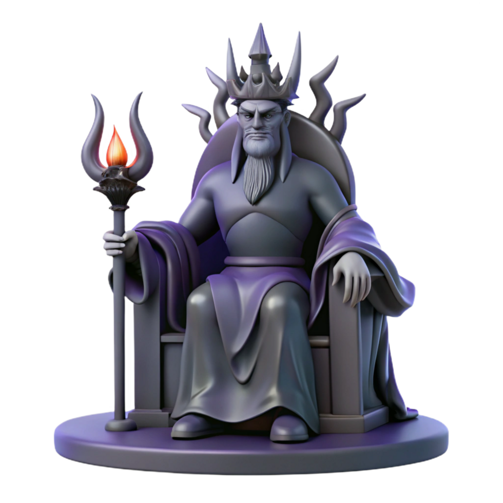 energetic immaculate A melancholic Hades, the Greek god of the underworld, seated on a throne of ebony, surrounded by shadows. Gothic style genuine png