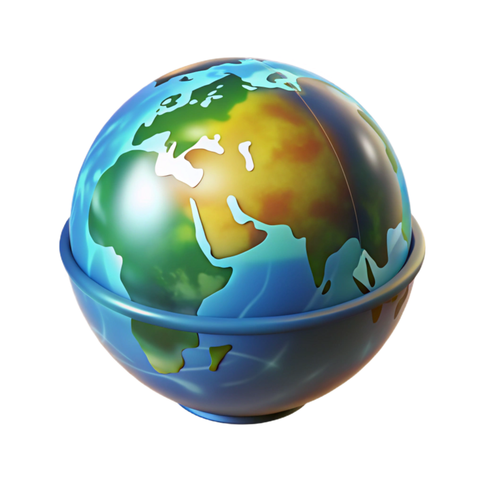 coveted traditional A holographic projection of the Earth rotating slowly, continents and oceans clearly visible, lit by simulated sunlight high quality png