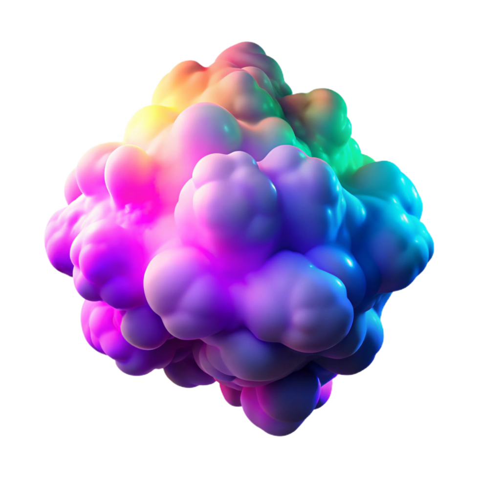 glorious romantic rustic A cloud of colorful smoke billowing and swirling, illuminated by neon lights, with a vibrant, psychedelic feel professional png