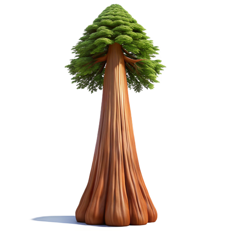 picturesque modern A giant sequoia tree reaching towards the sky, soft light, majestic style, realistic textures, crisp png