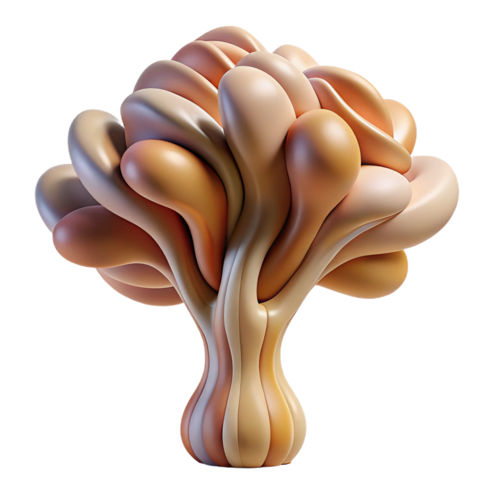 dramatic intense industrial An abstract interpretation of a tree, using flowing lines and earthy colors, softly lit masterfully captured png