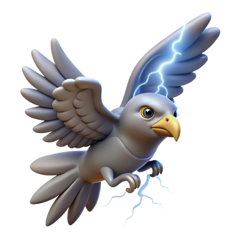 majestic urban A powerful Thunderbird soaring through a thunderstorm, lightning illuminating its feathers, Native American art style studio quality png