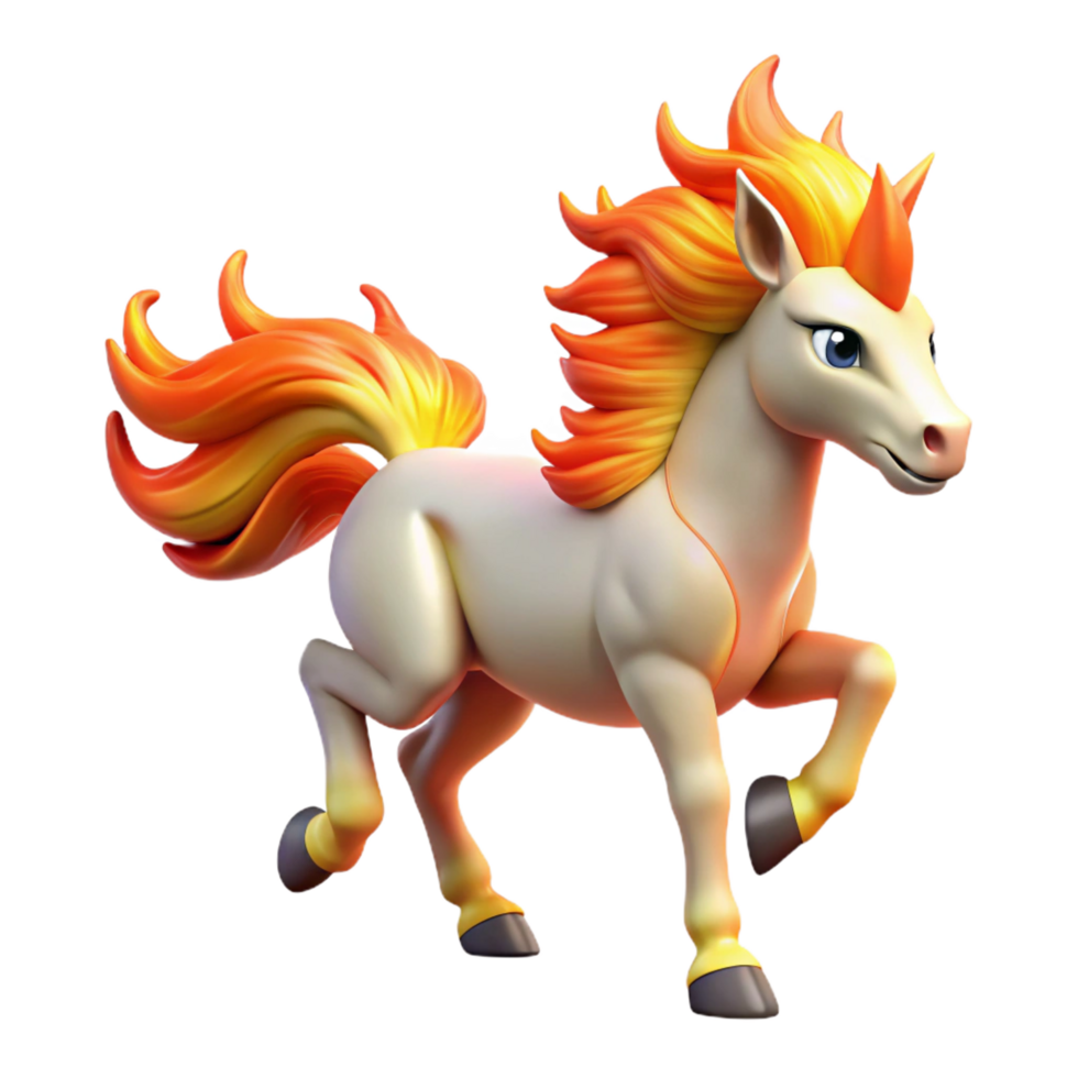 dramatic dramatic avant garde A powerful kirin with a flaming mane and tail, galloping across a plain, Japanese art style gallery standard png