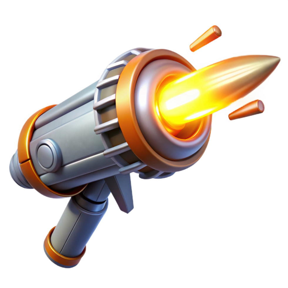 captivating baroque A futuristic weapon firing a beam of energy, bright light, science fiction style professional png